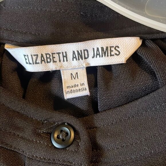 Elizabeth and James Black Smock Boho Style Long Sleeve Tunic Dress Size - Picture 4 of 6